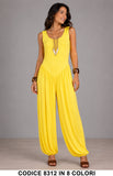 Tuta Lunga intera Morbida con Schiena Scoperta Jumpsuit Plissè Casual in 8 Colori – 8312