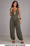Tuta Lunga intera Morbida con Schiena Scoperta Jumpsuit Plissè Casual in 8 Colori – 8312