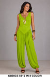 Tuta Lunga intera Morbida con Schiena Scoperta Jumpsuit Plissè Casual in 8 Colori – 8312