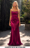Abito Lungo Sirena Effetto Satin con Corsetto Elegante Vestito Cerimonia in 6 Colori – 8315