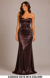 Abito Lungo Sirena Effetto Satin con Corsetto Elegante Vestito Cerimonia in 6 Colori – 8315