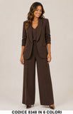 Tailleur Donna 3 Pezzi con Strass e Pantalone Palazzo Completo Elegante in 6 Colori – 8348