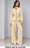 Completo Donna Comfy Chic con Giacca Zip e Pantalone Palazzo Completo in 8 Colori – 8353