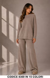 Completo in Maglia con Maglia Girocollo e Pantalone Palazzo Tuta Coordinato in 15 Colori – 8369