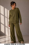 Completo in Maglia con Maglia Girocollo e Pantalone Palazzo Tuta Coordinato in 15 Colori – 8369