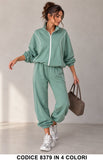Tuta Sportiva Donna con Profili a Contrasto Completo look sporty-chic con Zip in 4 Colori – 8379
