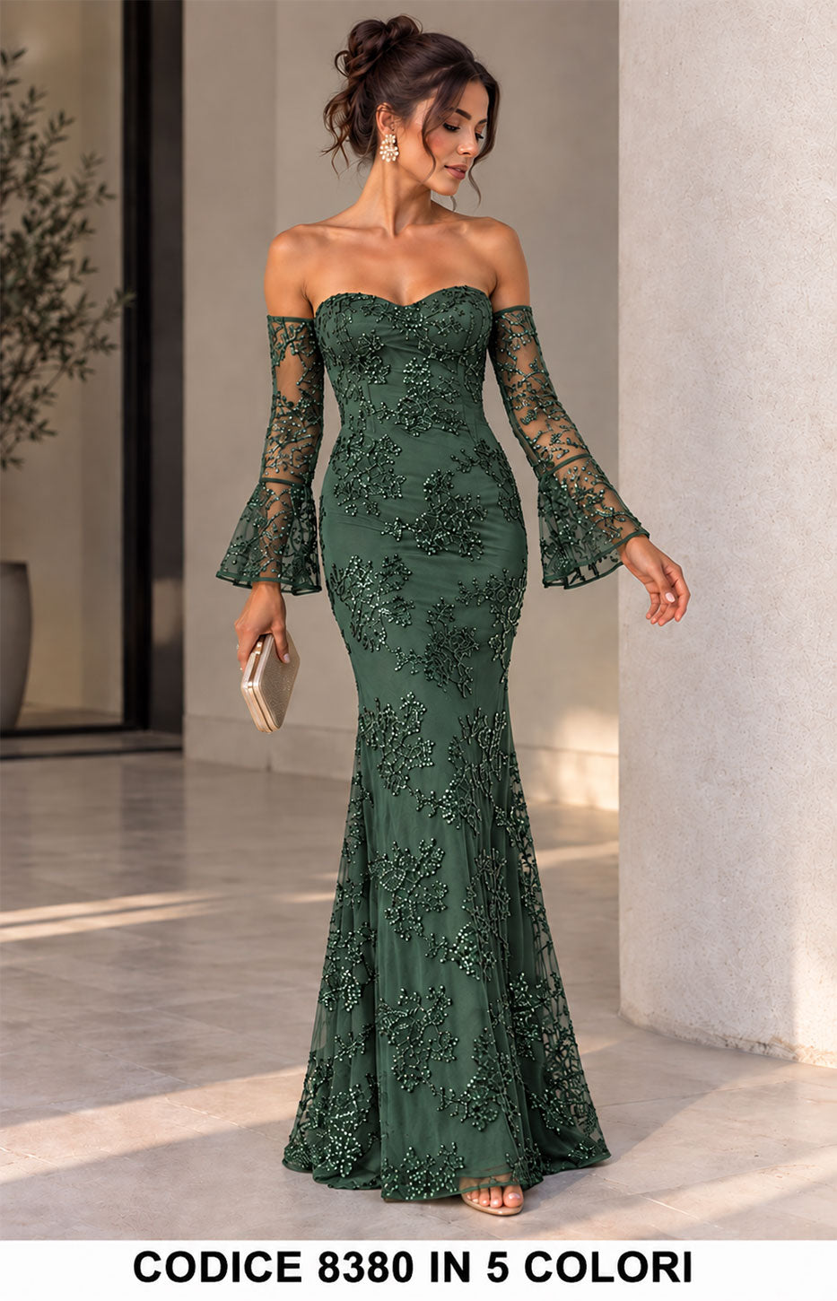 Verde Scuro donna elegante Made in Italy