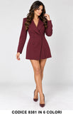 Tutina Donna Elegante Effetto Abito Blazer Doppiopetto Jumpsuit Evento Cerimonia in 6 Colori – 8381