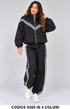 Completo Sportivo Donna Giacca e Pantalone con Bande Laterali Tuta Casual in 4 Colori – 8385