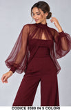 Coprispalle Donna Elegante in Tulle Trasparente con Maniche a Palloncino Mantellina in 5 Colori – 8389