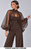 Coprispalle Donna Elegante in Tulle Trasparente con Maniche a Palloncino Mantellina in 5 Colori – 8389