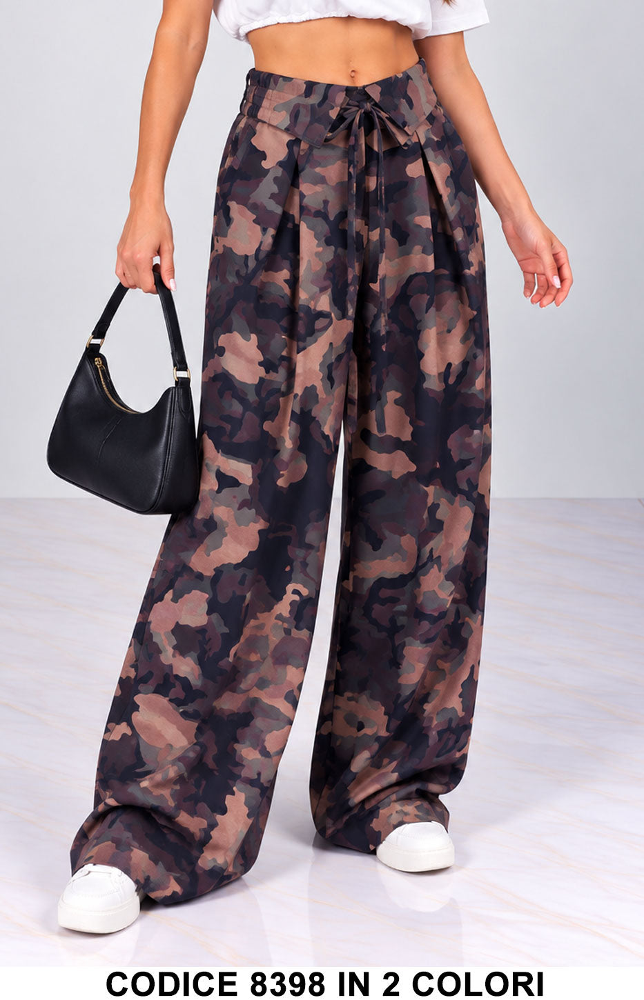 Pantalone Donna Militare Camouflage Vita Alta Pantaloni casual, streetwear e urban in 2 Colori – 8398