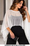Coprispalle Poncho Elegante in Tulle Mantella Abito Cerimonia in 6 Colori – 8415