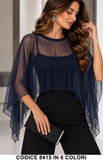 Coprispalle Poncho Elegante in Tulle Mantella Abito Cerimonia in 6 Colori – 8415