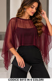 Coprispalle Poncho Elegante in Tulle Mantella Abito Cerimonia in 6 Colori – 8415