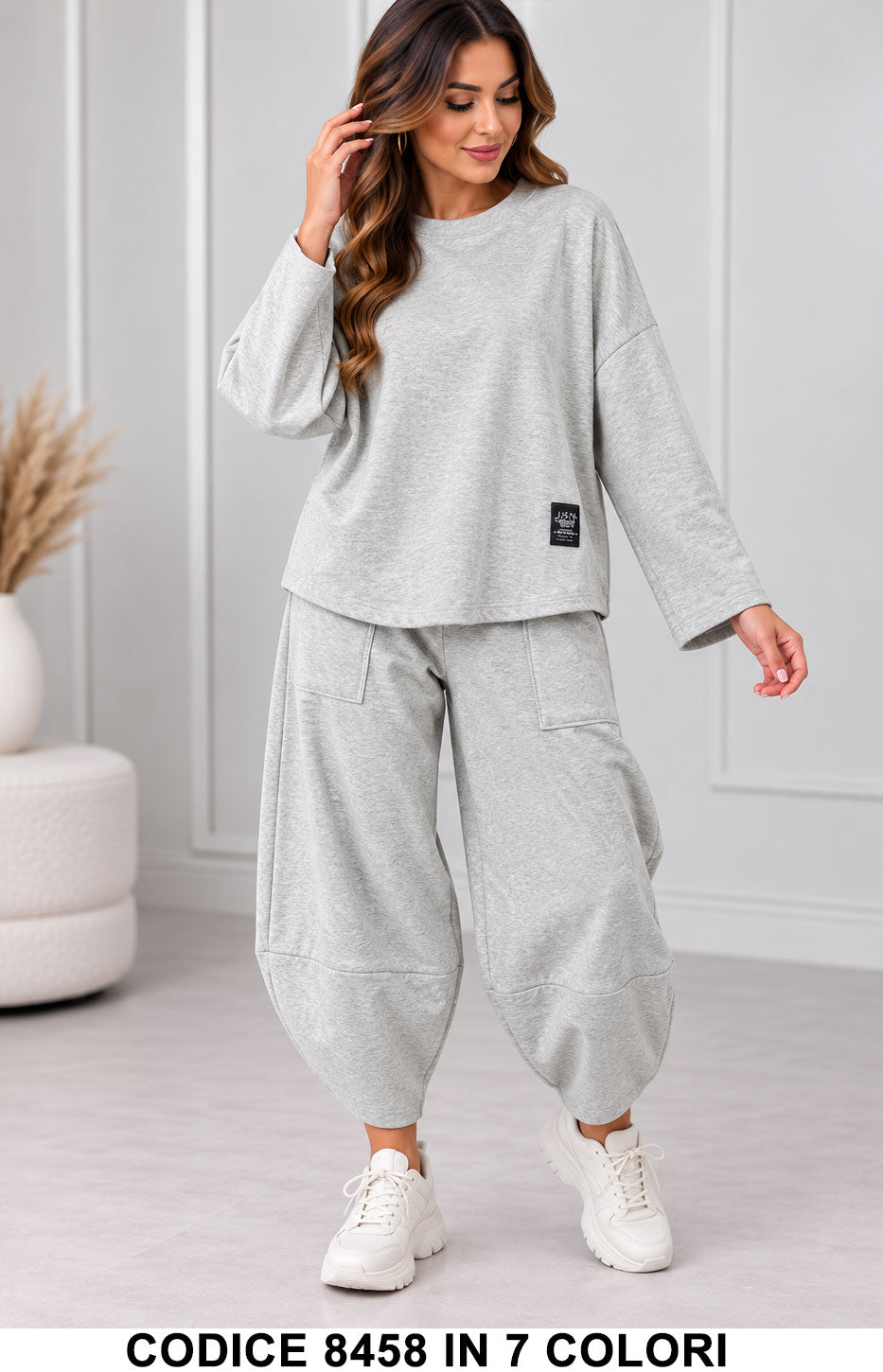 Grigio chiaro donna elegante Made in Italy