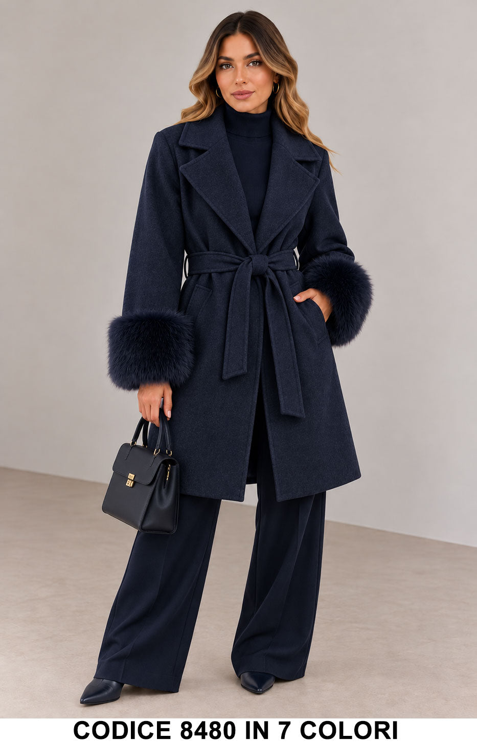 Blu notte donna elegante Made in Italy