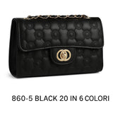Borsa a Tracolla Elegante Trapuntata con Catena Dorata Chic e Moderna L.26 x H.15 x P.8 - CL860-5