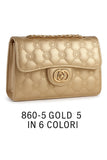 Borsa a Tracolla Elegante Trapuntata con Catena Dorata Chic e Moderna L.26 x H.15 x P.8 - CL860-5