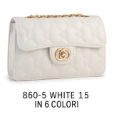 Borsa a Tracolla Elegante Trapuntata con Catena Dorata Chic e Moderna L.26 x H.15 x P.8 - CL860-5