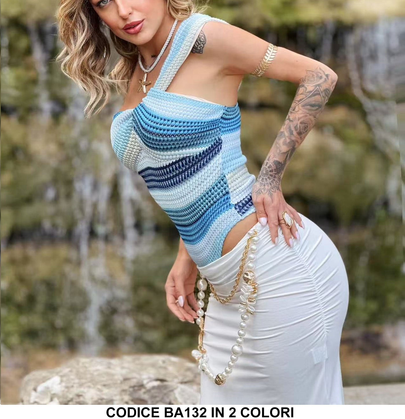 Costume da Bagno Donna Monospalla Multicolore Elegante Casual Beachwear in 2 Colori - BA132
