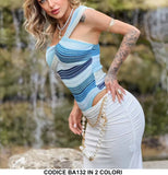 Costume da Bagno Donna Monospalla Multicolore Elegante Casual Beachwear in 2 Colori - BA132
