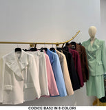 Abito Completo Tailleur Giacca Doppio Petto Gonna Midi Coordinato Elegante Fashion in 8 Colori - BA52