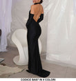 Abito Lungo Elegante Cerimonia Evento Schiena Scoperta Allacciato al Collo Vestito Sirena in 4 Colori - BA87