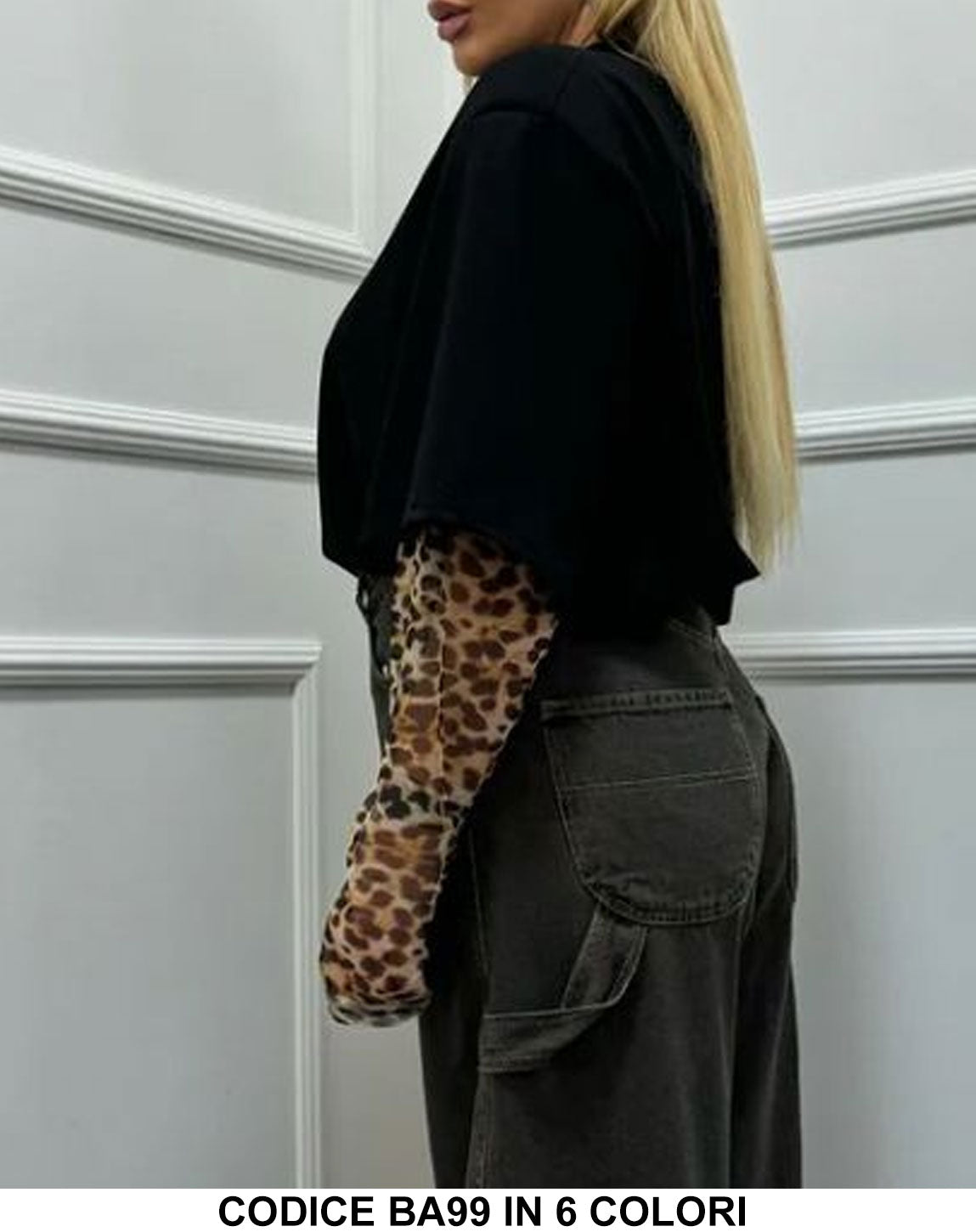 Maglia Tinta Unita con Manica Lunga Animalier Foro per il Pollice Maglietta Elegante Casual in 6 Colori - BA99