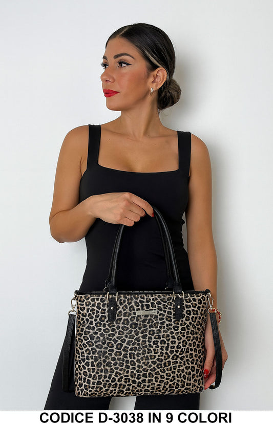 Borsa Donna Animalier a Mano e Tracolla – D-3038 in 9 Colori