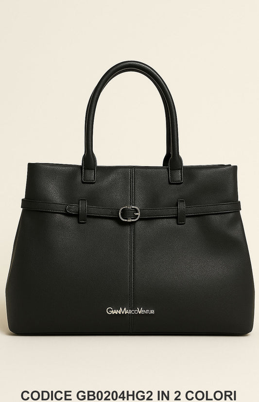 Borsa shopper con fibbia decorativa Gian Marco Venturi in 2 Colori – GB0204HG2