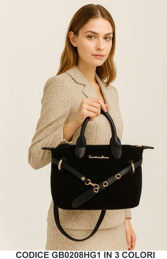 Borsa a mano e tracolla con dettagli metallici in 3 Colori Business Casual Gian Marco Venturi – GB0208HG1