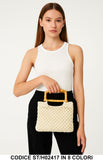 Borsa a Mano Estiva con Manico in Bamboo – Disponibile in 8 Colori – Codice ST/H02417