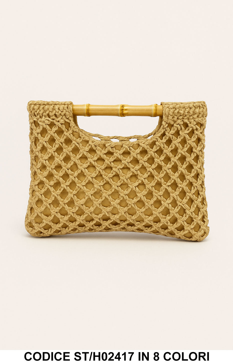 Borsa a Mano Estiva con Manico in Bamboo – Disponibile in 8 Colori – Codice ST/H02417