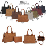 Borsa a mano rettangolare in ecopelle con manici annodati e pochette interna in 8 colori - H3371