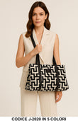 Borsa Shopper Donna Fantasia Geometrica con Doppi Manici in 5 Colori – J-2020