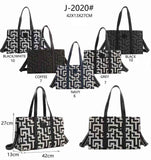 Borsa Shopper Donna Fantasia Geometrica con Doppi Manici in 5 Colori – J-2020