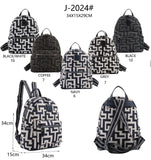 Zaino Donna Fantasia Geometrica con Tasche e Spallacci Regolabili – J-2024 in 5 Colori