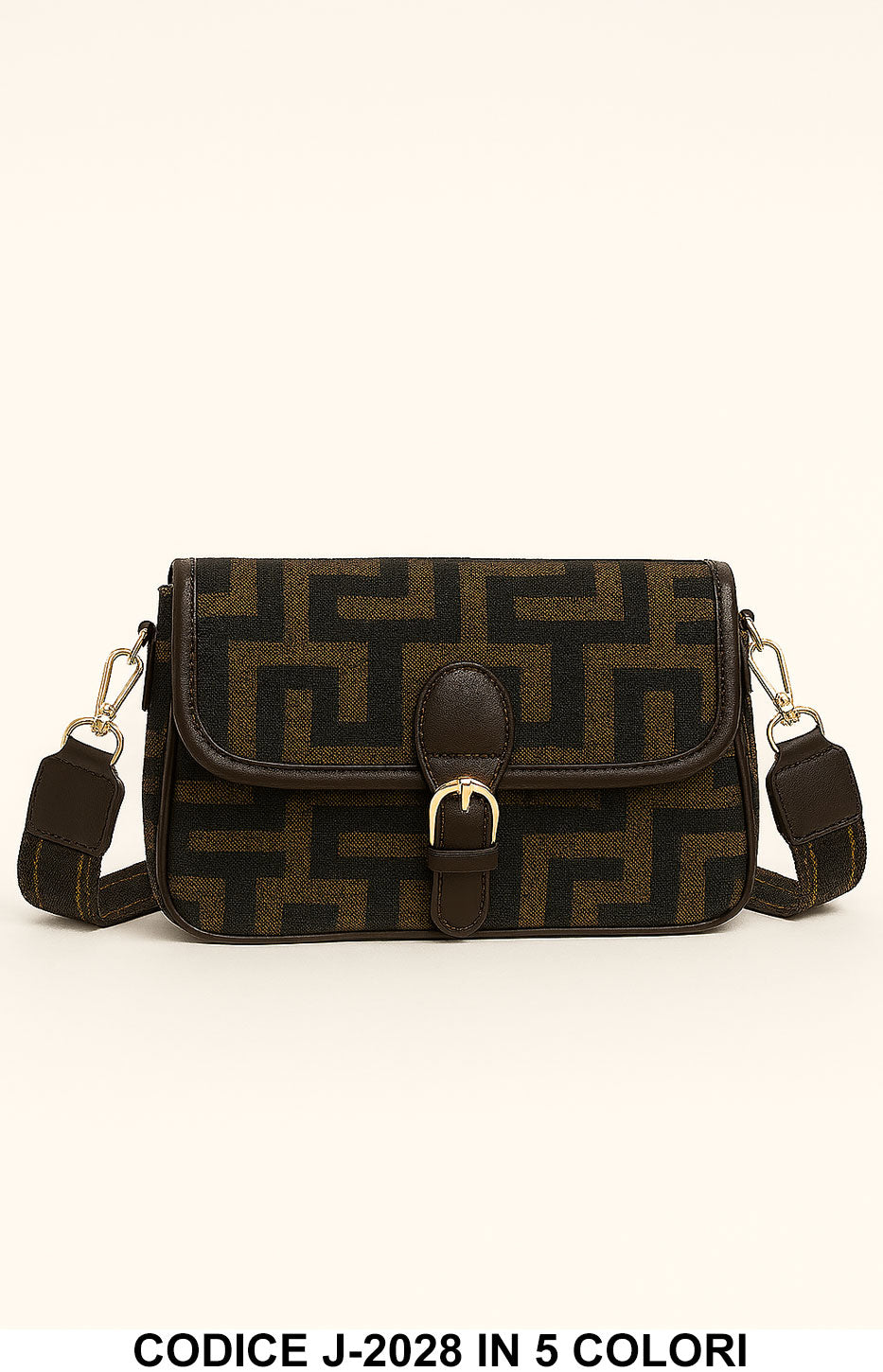 Borsa a Tracolla Donna Fantasia Geometrica con Fibbia – J-2028 in 5 Colori