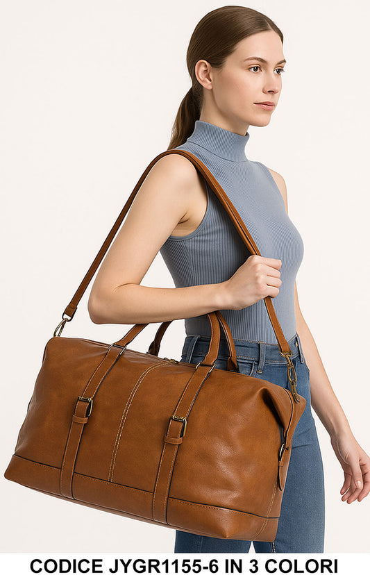 Borsa da Viaggio in Ecopelle L53xH25xP33 cm – Borsa Grande Borsone Modello JYGR1155-6 in 3 Colori