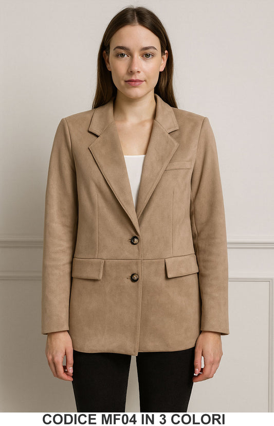 Giacca in suede con bottoni oro Blazer dainetto Elegante in 3 colori – MF04