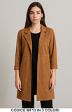 Cappotto leggero in suede con tasche frontali Cardigan in 3 colori – MF13