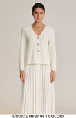 Completo in Maglia con Cardigan Gioiello e Gonna Plissé Coordinato Elegante in 3 colori – MF27