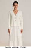 Completo in Maglia con Cardigan Gioiello e Gonna Plissé Coordinato Elegante in 3 colori – MF27