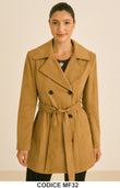 Trench in Dainetto con cintura Cappotto Elegante Cammello Bottoni Neri Giubbotto Fashion – MF32