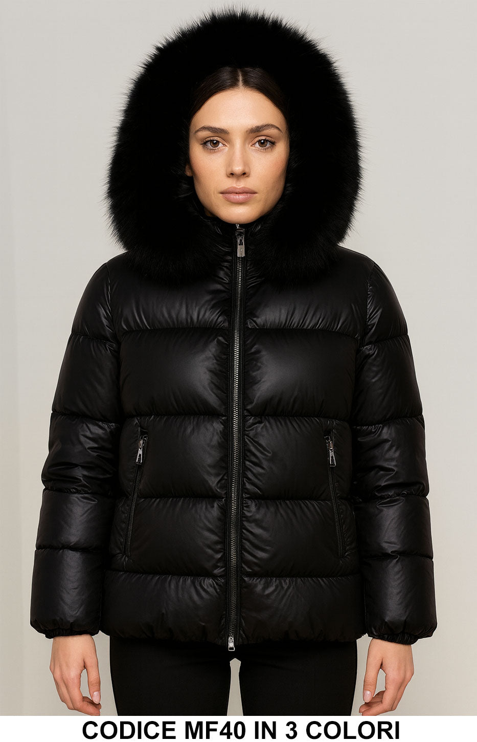 Piumino Donna con Cappuccio e Bordo in Ecopelliccia – Morbido e Caldo – in 3 Colori – MF40