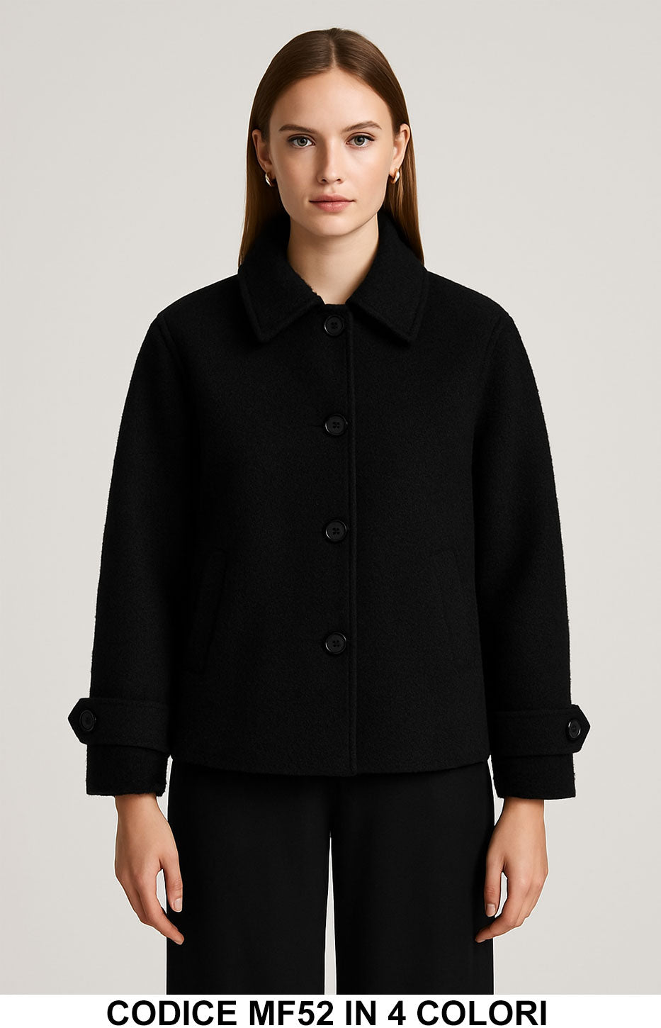 Cappotto Corto con Bottoni e Colletto Classico Giubbotto Trench in 4 Colori – MF52