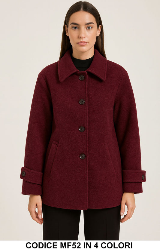Cappotto Corto con Bottoni e Colletto Classico Giubbotto Trench in 4 Colori – MF52