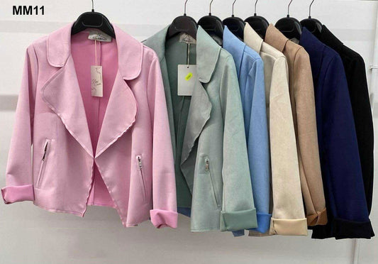 Giacca Corta Capospalla Donna Casual Collo Elegante Polsino con Risvolto Casual in 7 Colori - MM11
