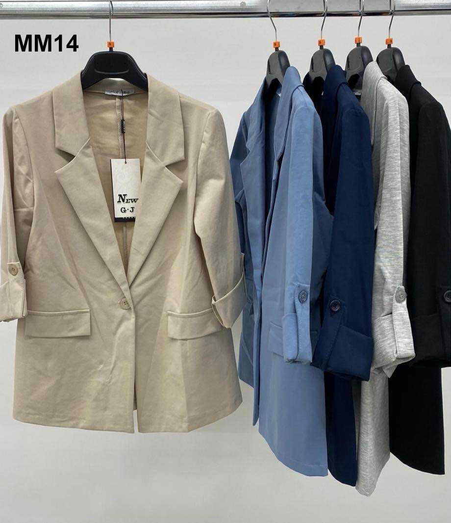 Giacca Tailleur Casual Donna Risvolti Polsino con Bottone Blazer Elegante in 5 Colori - MM14
